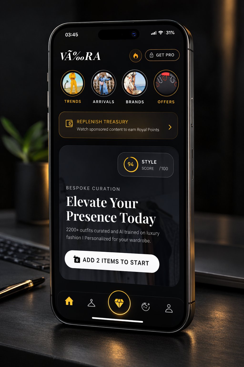 VERAMAS App Home Screen